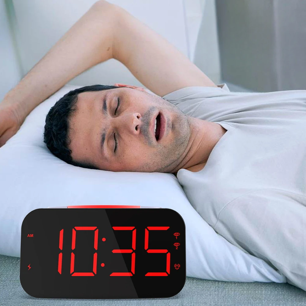 Loud Alarm Clock for Heavy Sleepers Vibrating Alarm Clock with Bed Shaker for Deaf and Hard of Hearing Night Light Snooze