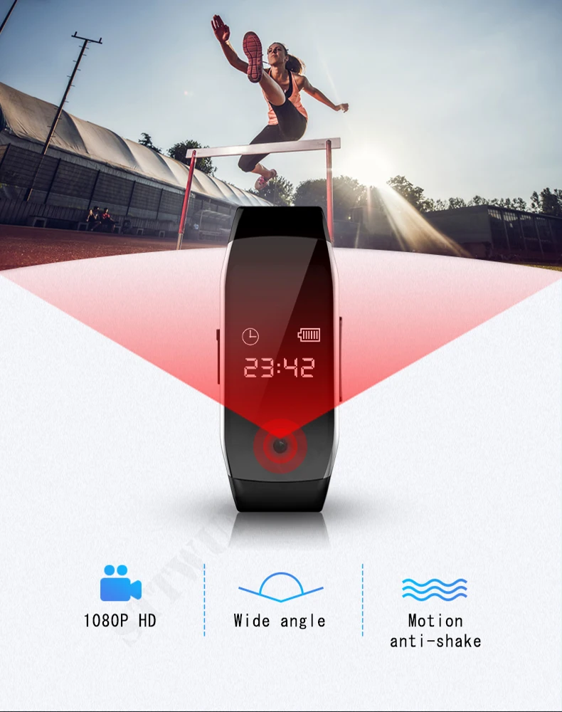 versteckt Spion 1080P HD DV Professionelle Mini-Kamera-Uhr Digitaler Sprach- und Videorekorder Armband-Diktiergerät Kleiner Mikro-Soundrekorder für Zuhause – Detail 7