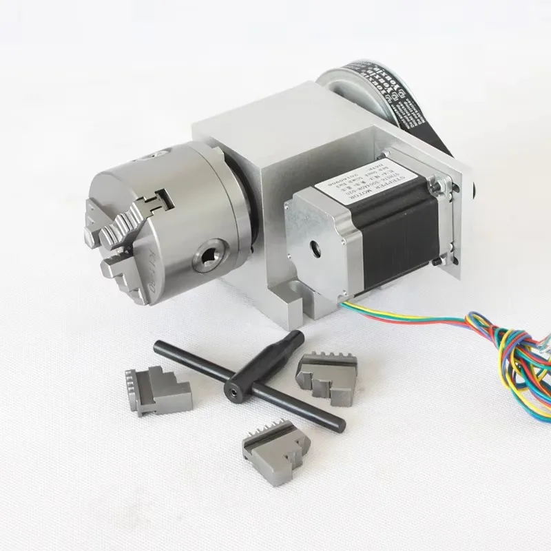 K5M-6-80A 3-Jaws Chuck 80mm Hollow Shaft Essential CNC Router Machine Tool Gearbox Motor Core Components 4th Axis Dividing Head