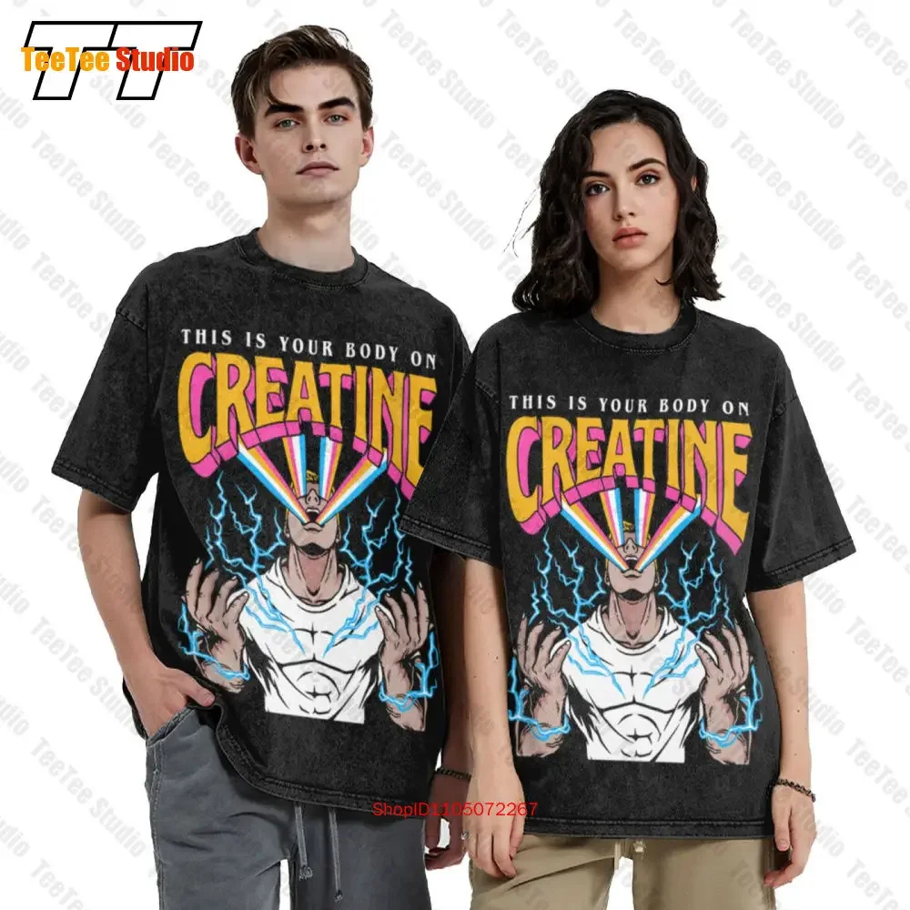 Pump Cover Gym Creatine Vintage Oversized T-Shirt Moisture Wicking 40CA