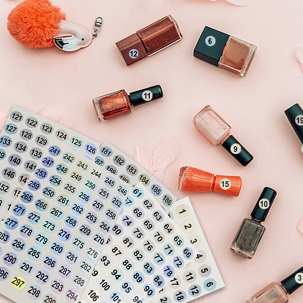 20 hojas de clasificación de 1 a 300, pegatinas redondas decorativas para el hogar, la escuela y la Oficina, impermeables, embalaje reflectante