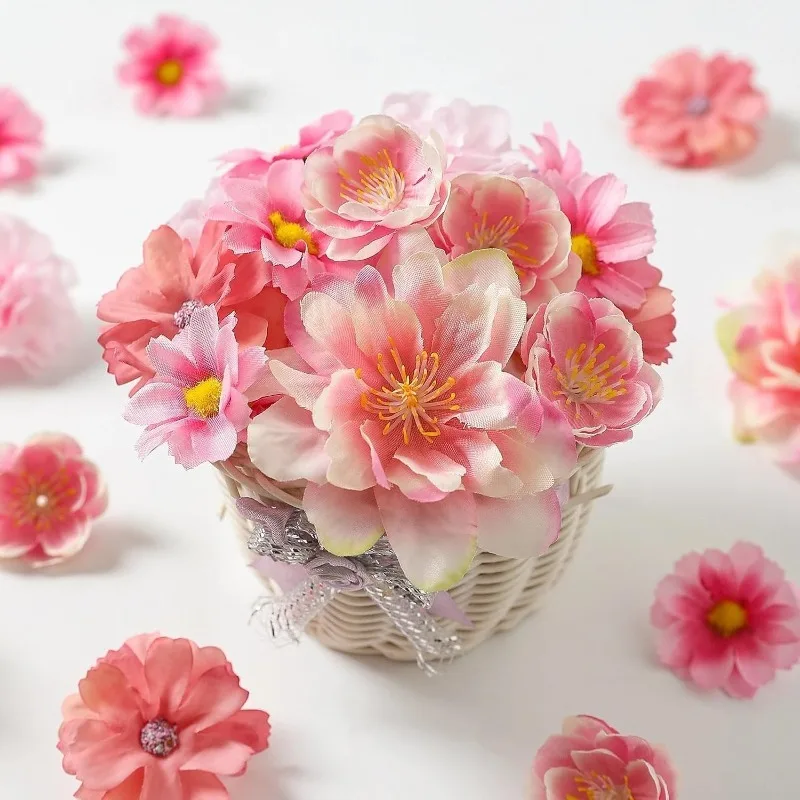 36Pcs/Bag Silk Flower Heads Fake Rose Daisy for Home Decoration Wedding Decor Garland Supplies Artificial Craft Flower Wreath - view 4