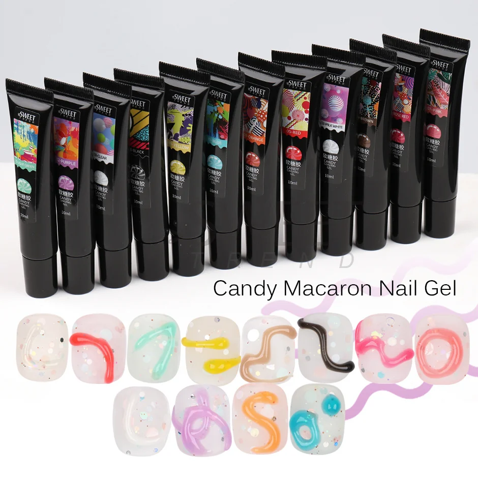 

6pcs Jelly Pudding Modeling Nail Gel Polish Colorful Crystal Clear Macaron Emboss DIY Design Gel Solid Texture Manicure Varnish