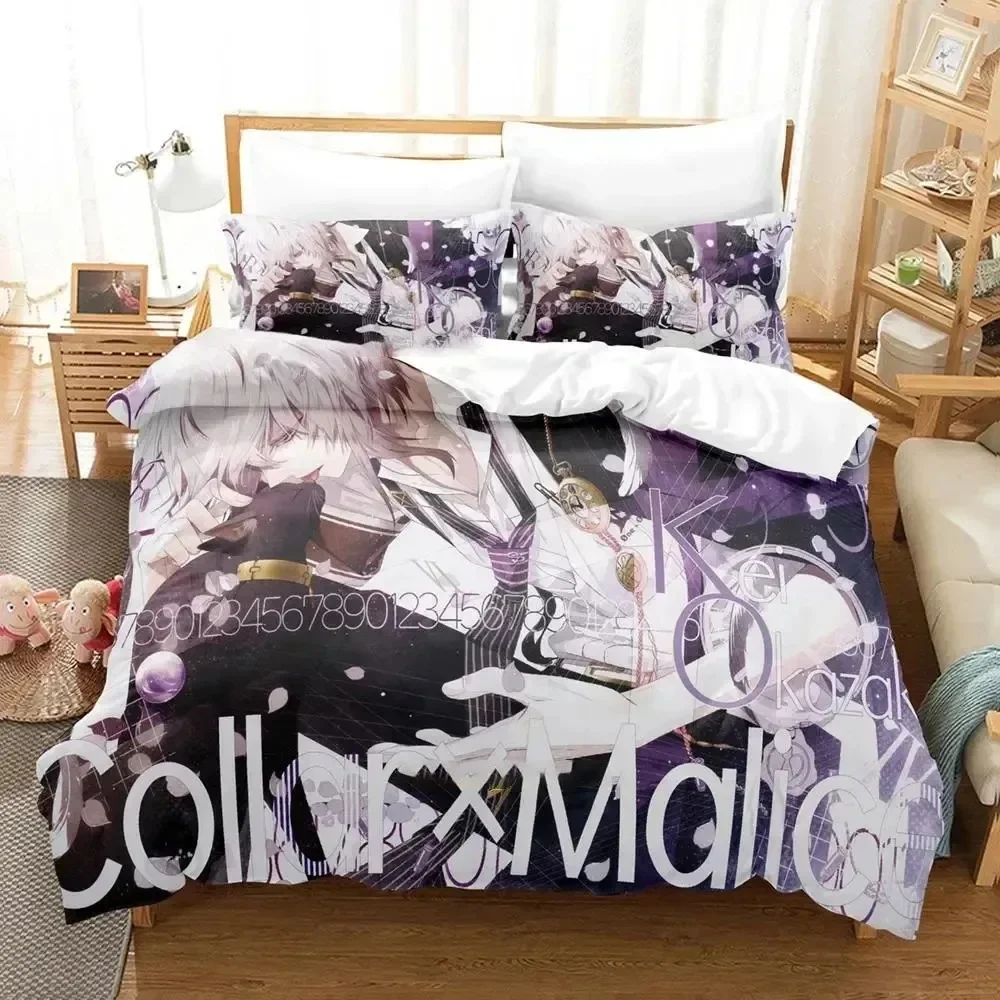 3D Print Anime Game Collar X Malice Bedding Set Duvet Cover Bed Set Quilt Cover Pillowcase Comforter king Queen Size Boys Adult