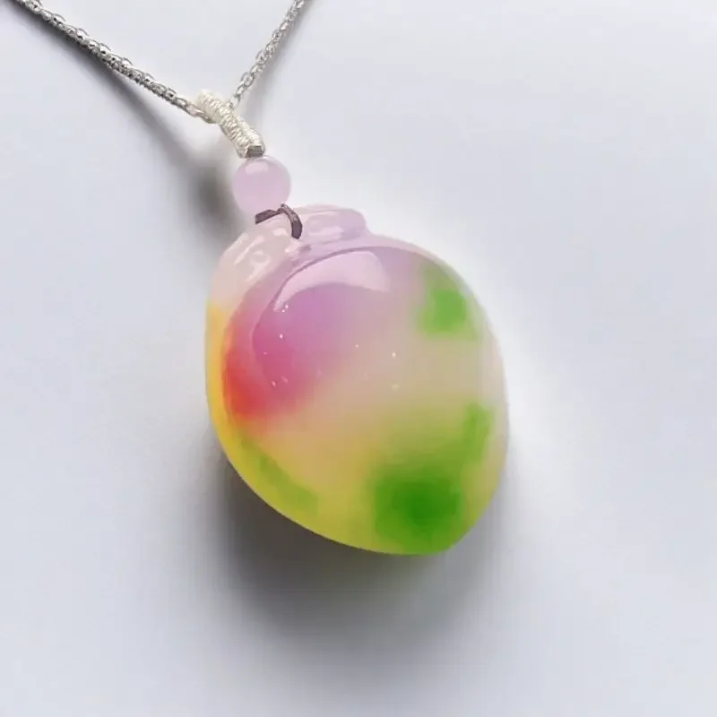 

Jade Waxy Bingqiao Huang Jade Carving Seiko Peach Pendant Genuine 100 Genuine Jade Light Luxury Gift