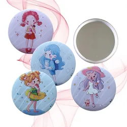 30 Pcs Cute Cartoon Girl Cosmetic Mirror / Sweet Women Makeup Pocket Mini Portable /Nice Party Christmas Gift
