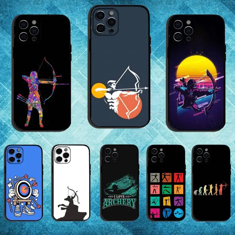 

Archery Sprot Phone Case For iPhone17,16,15,14,13,12,11 Plus,Pro Max Soft Black Cover