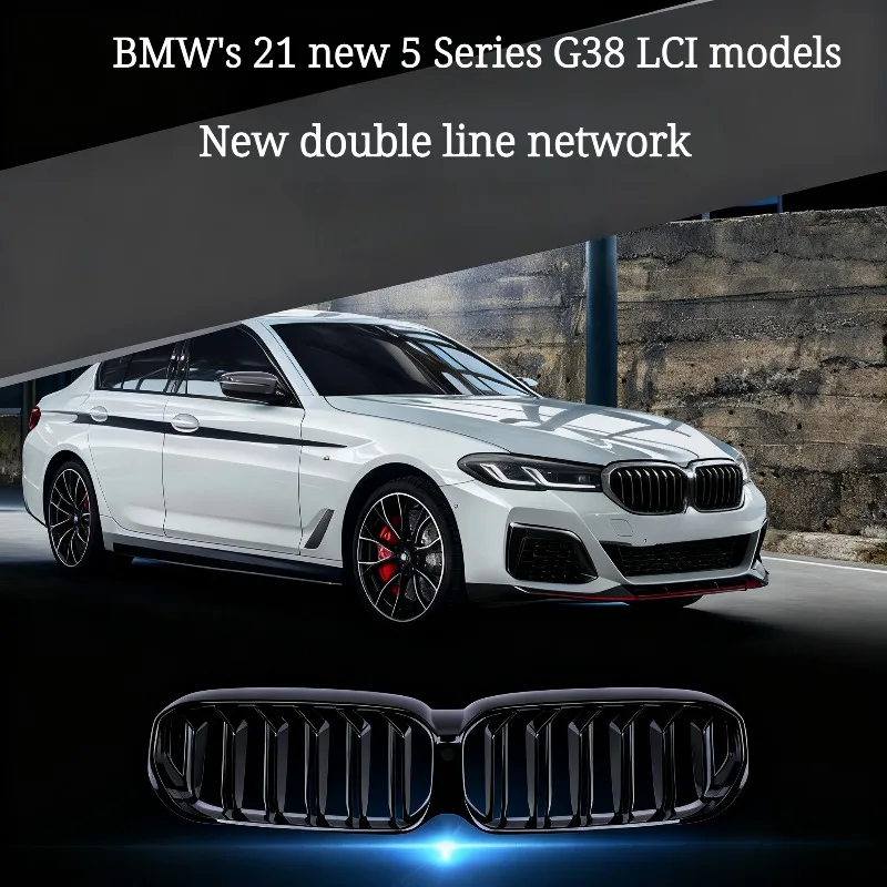 

Передние решетки для BMW 2021+ 5SG30 M5 F90 LCI, решетка из настоящего углеродного волокна, двойные планки, кованая CSL с эмблемой, автомобильные аксессуары