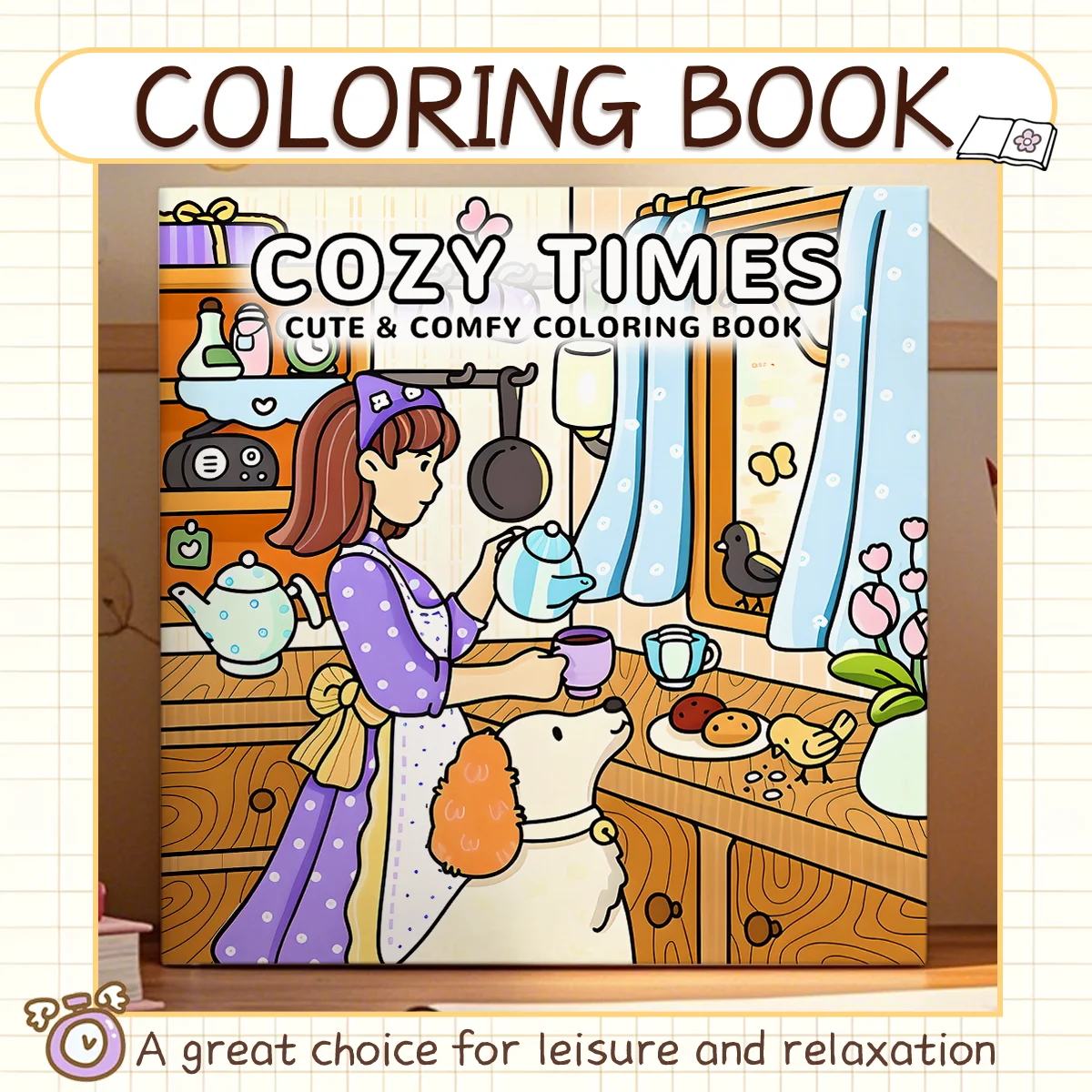  COZY TIMES Coloring Book for Adults Cute Comfy Daily Life Patterns Stress Relief Leisure Art Drawing Book Ideal Festival Gift