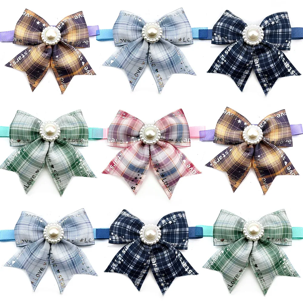 50/100pcs Pet Small Dog Puppy Cat Ties Adjustable Pet Neckties Bowties Dogs Grooming Holiday Pet Accessories for Small Dogs