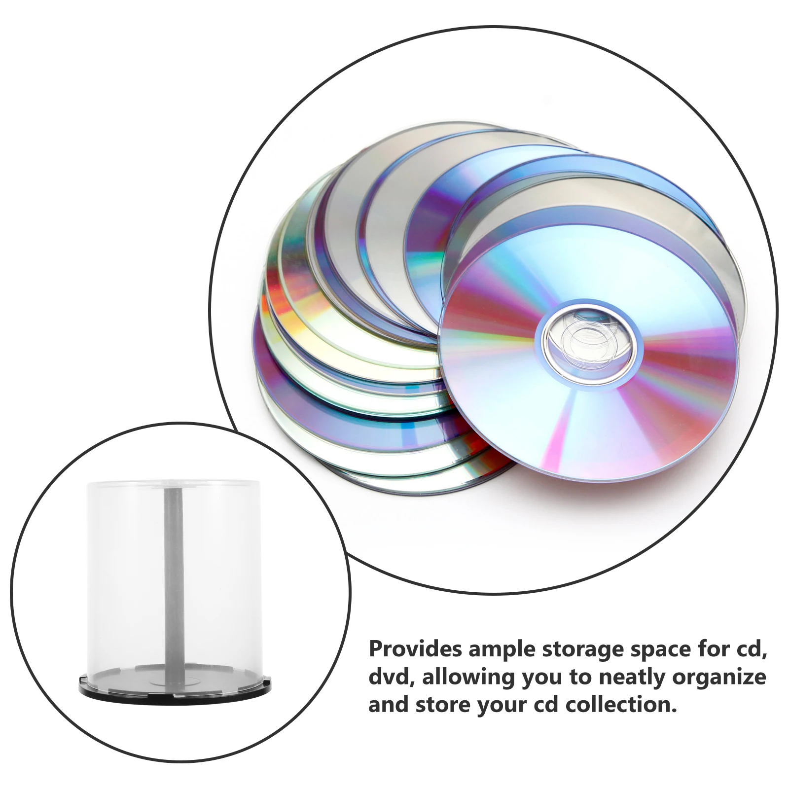 1pc CD DVD Storage Container Holder Bin Rack Unit Bucket ganizer Transparent PPMaterial Desktop Bookshelf Use