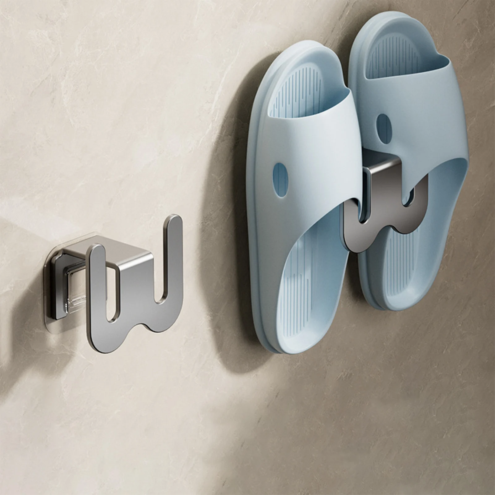 Wall Mounted Slipper Holder Self Adhesive Heavy Duty Slipper Holder for Bathroom Bedroom Dorms