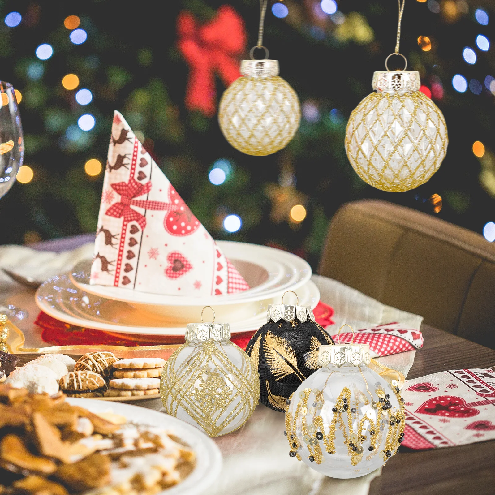 

25Pcs Christmas Tree Ball Ornaments Set Wear Resistant Hanging Decor for Ceiling Yard Holiday Party Xmas Decoration Props