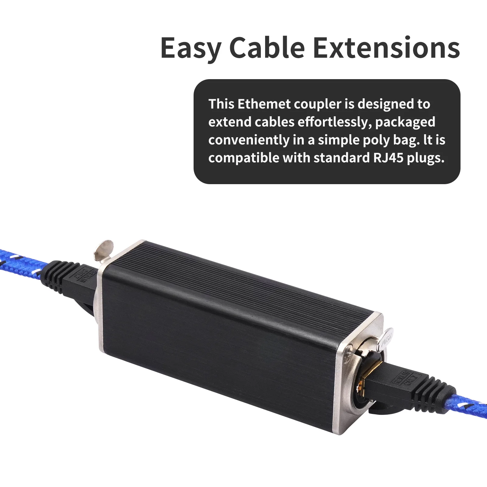 RJ45 Female To Female Network Connector with Recognized Spring Locking System Network Straight Couplers for Cable Extensions