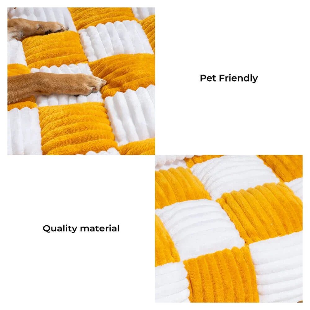 Plush Dog Bed Sofa Couch For Large Dogs Pet House Mat Warm Nest Beds Kennel Soft Cat Puppy Cushion Long Plush Blanket Sofa Cover