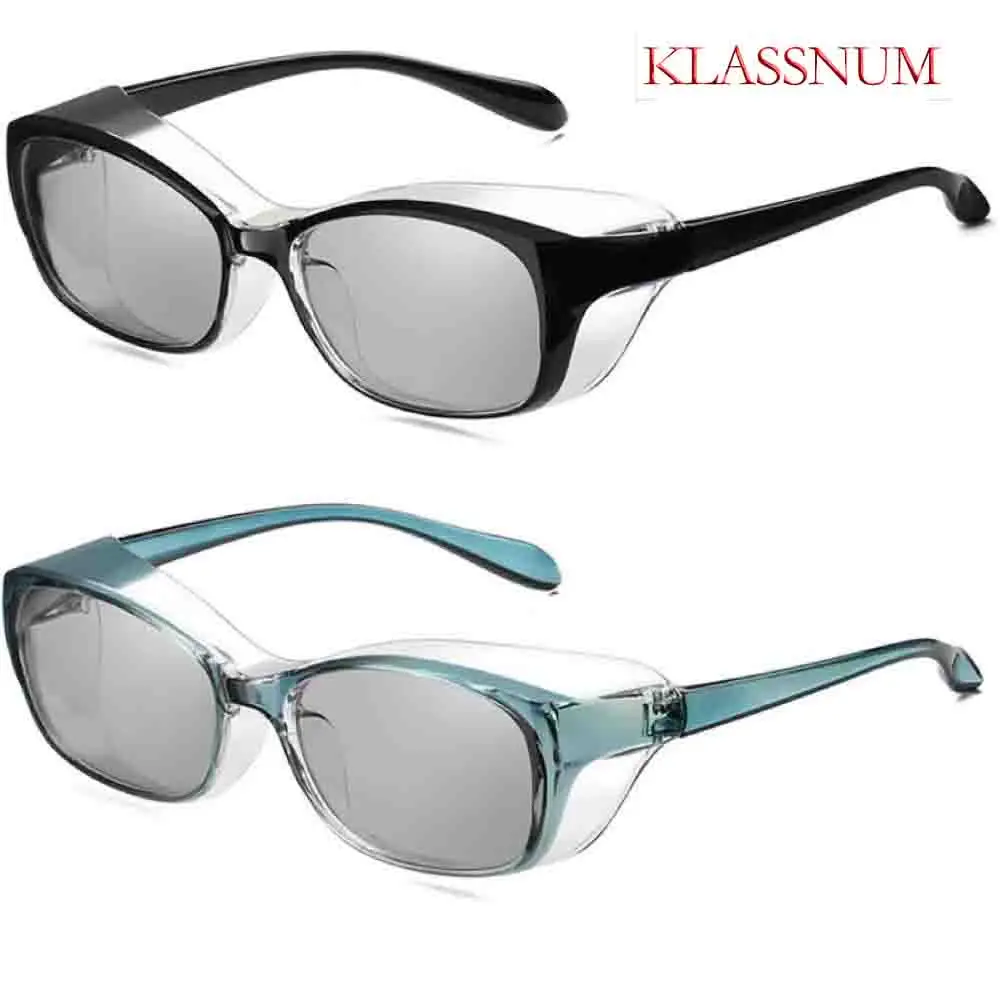 KLASSNUM Polarized Discoloration Eyewear Anti-Pollen allergy Windproof Goggles Anti Sand UV400 ProtectionS Photochromic Sunglass