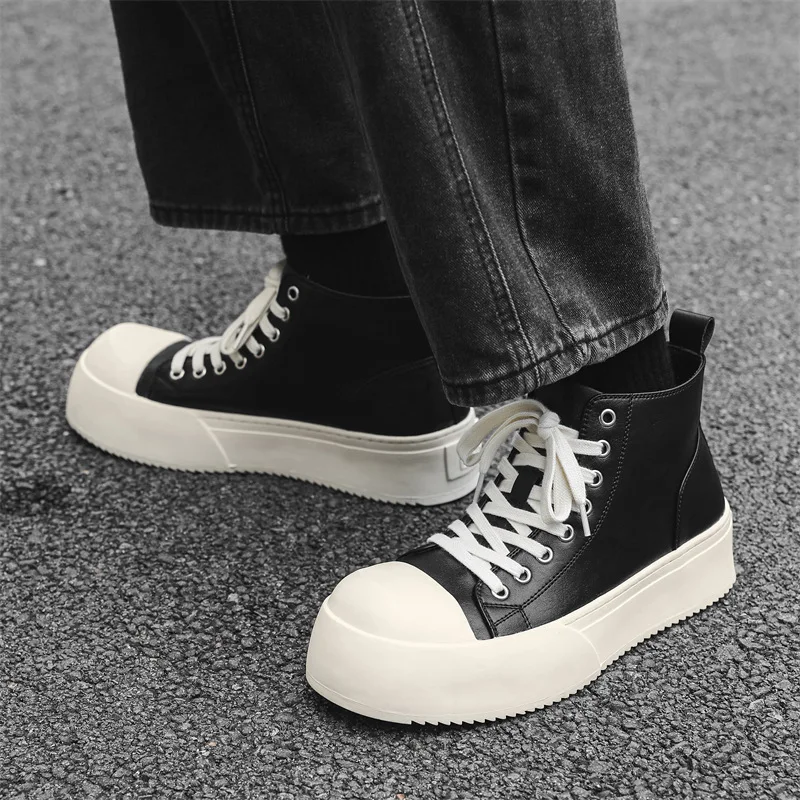 

Мужская мода в стиле панк, хип-хоп, оригинальные кожаные ботинки, черные модные туфли на плоской подошве, ковбойские осенне-зимние ботинки, крутые мужские ботильоны