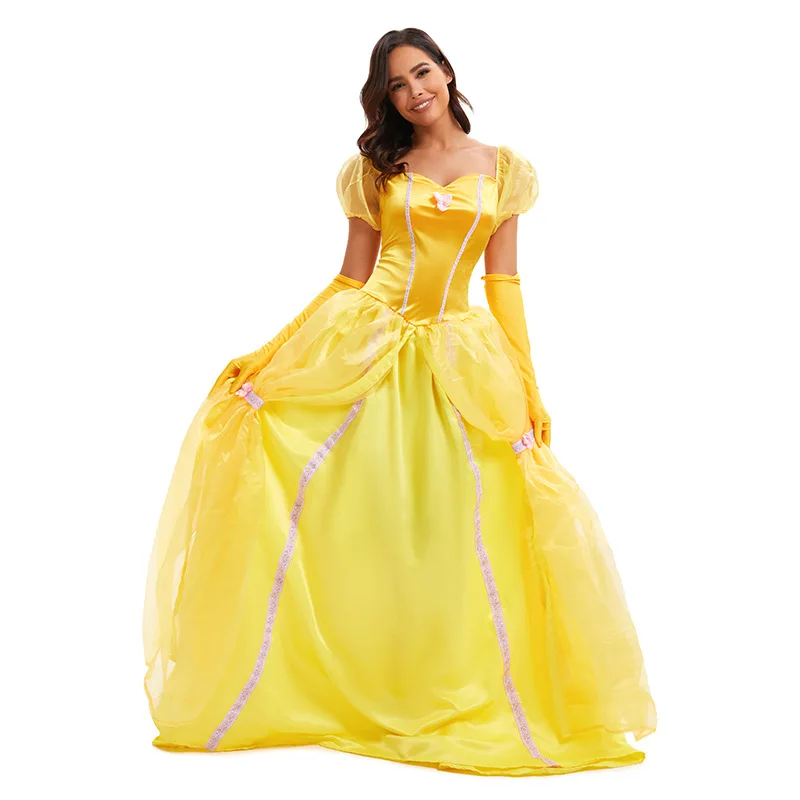 تنورة Beautify Beast Belle Princ التنورة التأثيرية للهالوين ملابس نسائية تقليدية مادة النايلون الربيع
