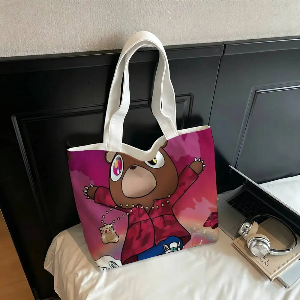 Classic Rapper K-Kanye W-West Y-Ye   Printed Canvas Tote Bag Shoulder Bag Commuter Mommy Shopping Bag