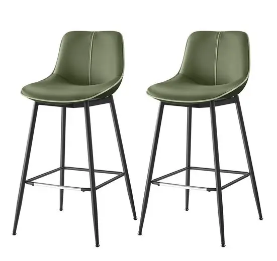 VASAGLE bar stool (set, 2 St), ergonomic backrest, artificial leather