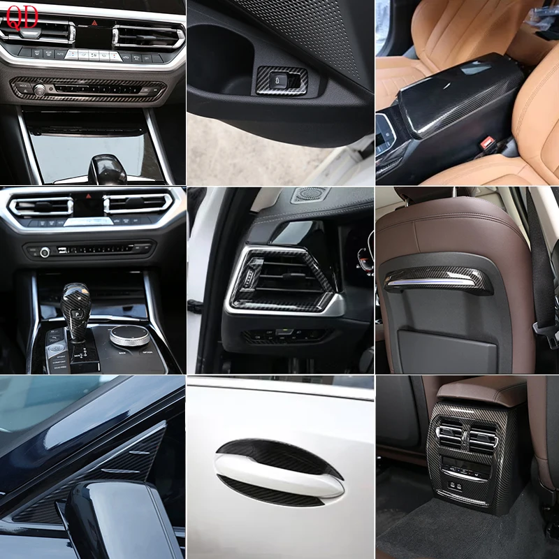 

For BMW 3 Series G20 2020-2022 ABS Carbon Fiber car dashboard center console gear panel decorative cover sticker interior kit