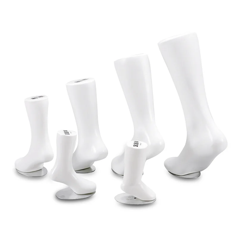 New 1pc Men  Mannequin Foot Dummy Length Display Tool Plastic Torso White Foot With Magnets