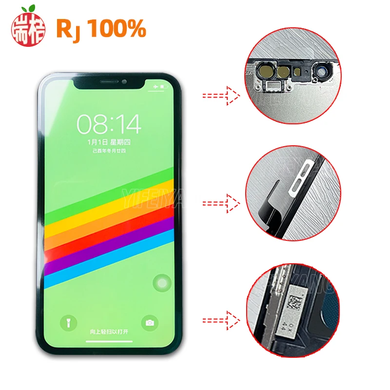 100% A+ RJ Incell LCD Touch Screen Digitizer Assembly Display For iPhone X XS Max 11 12 Pro 12Mini 13 Mini 14Plus Replacement