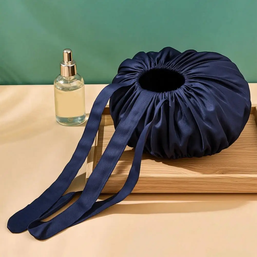 Women Sleeping Cap Night Hair Cap Women’s Adjustable Silk Satin Hair Bonnet with Tie Band Night Sleep Cap for Braids Long
