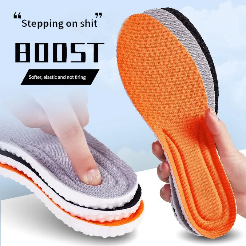 New Thicken Sport Insoles Running Soft Insoles Man Women Orthopedic Pad Shock Absorption Arch Support Shoes Sole Heel Cushions