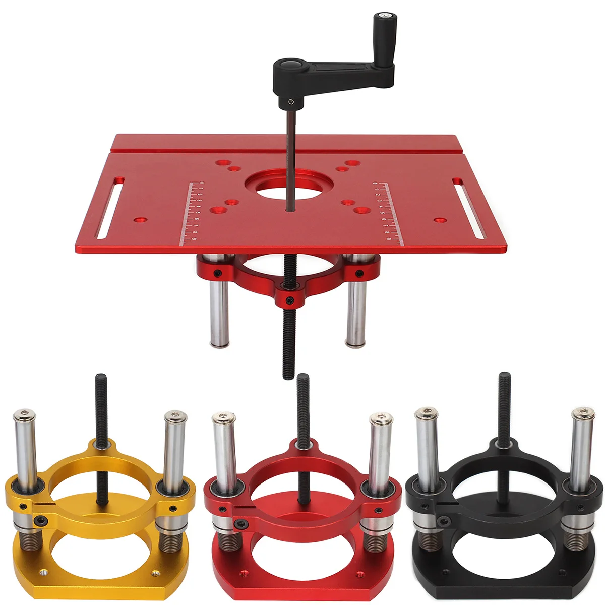 

65Mm flip-chip lifting base Small gong machine lifting table, slotted, tenon trimming, chamfered table