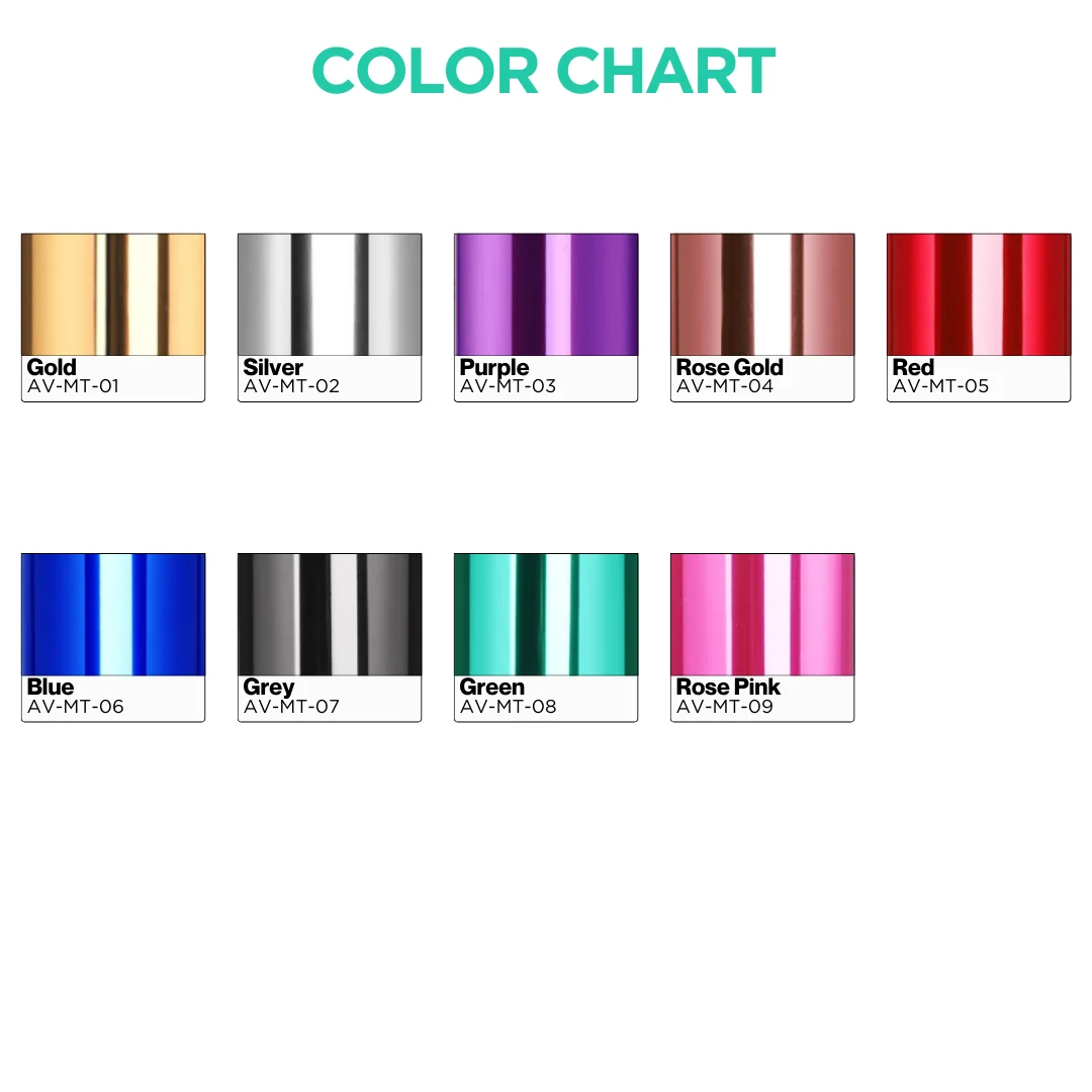 12inx12in Metallic Vinyl Permanent Adhesive Vinyl for maker Machine, Mirror Metallic Permanent Vinyl Sheets for Decoration
