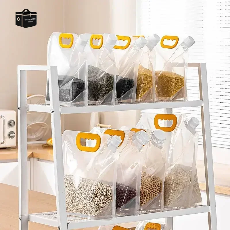 1pc Sealed Storage Bag Rice Packaging Bag Grains Moisture-Proof Insect-Proof Transparent Thickened Portable Food-Grade Bag