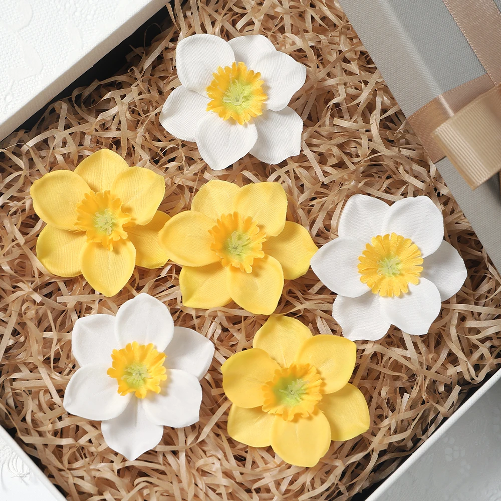 10/20 unids/bolsa Narciso flores artificiales flores falsas de seda para decoración del hogar manualidades DIY regalos accesorios novia decoración de boda