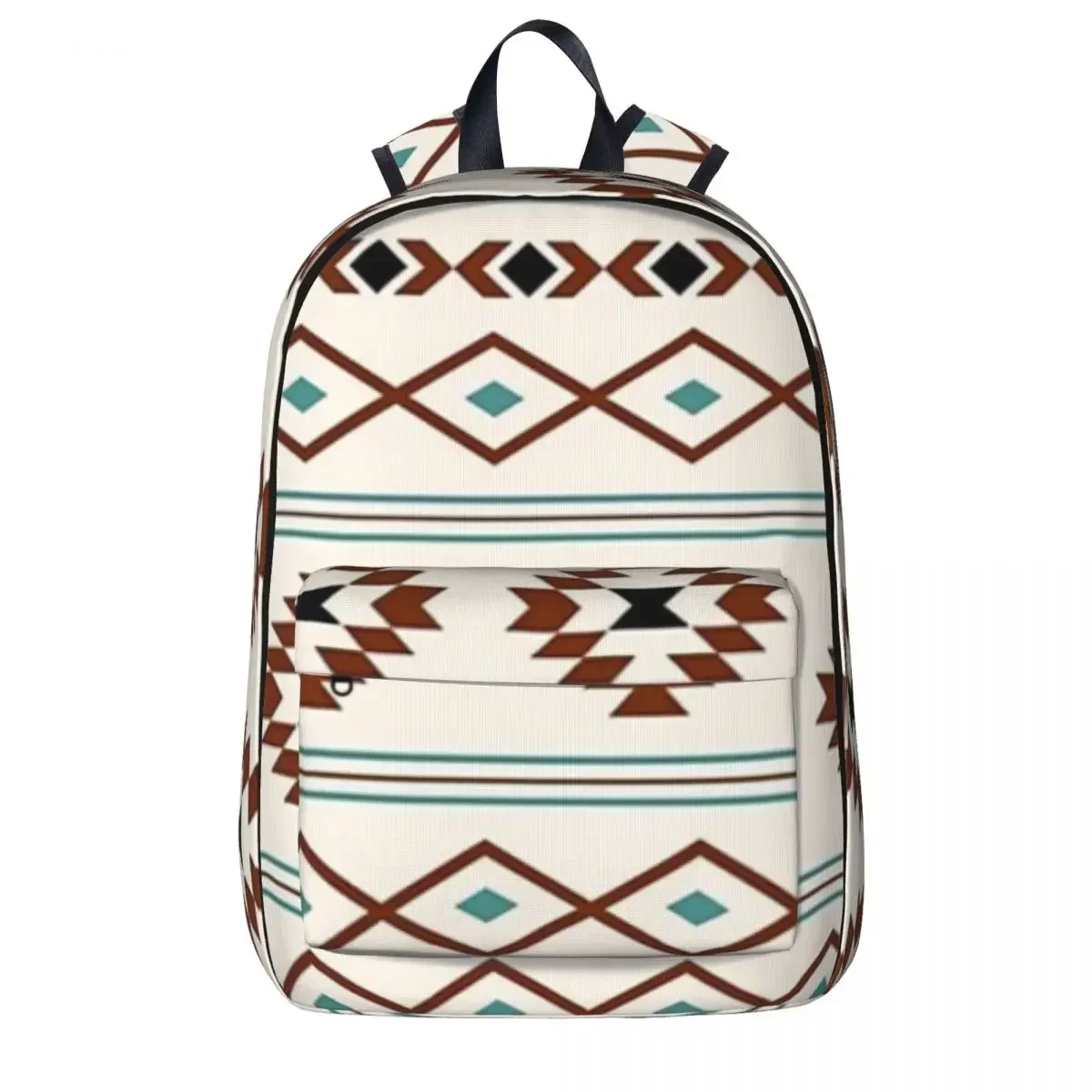 

Aztec Teal Terracotta Black Cream Mixed Backpack Fashion Student School Bag Laptop Rucksack Travel Rucksack Large Capacity