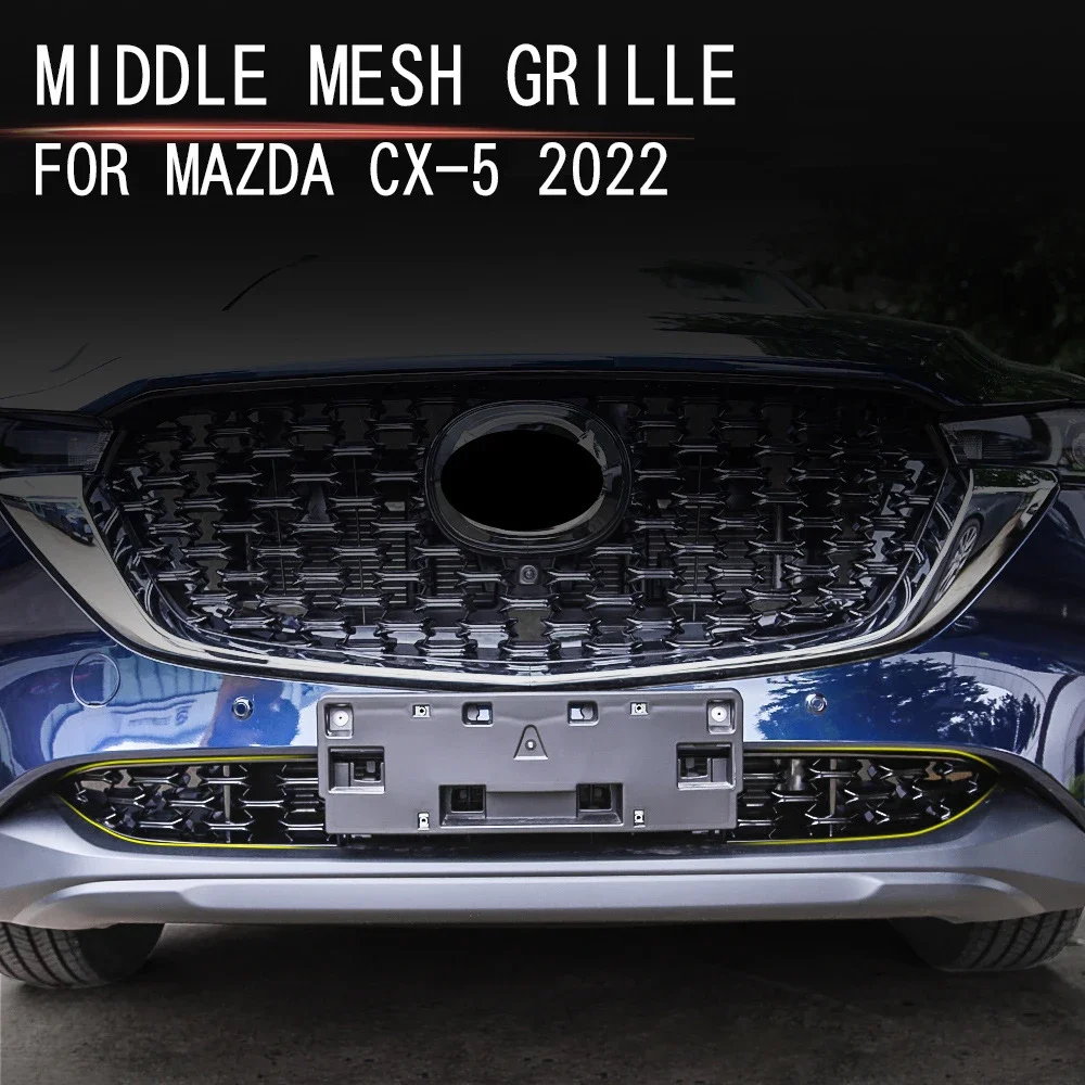 

For Mazda CX5 CX-5 2022 2023 2024 Car Center Grille Trim Protector Bumper Lower Center Grille Exterior Accessories Stickers