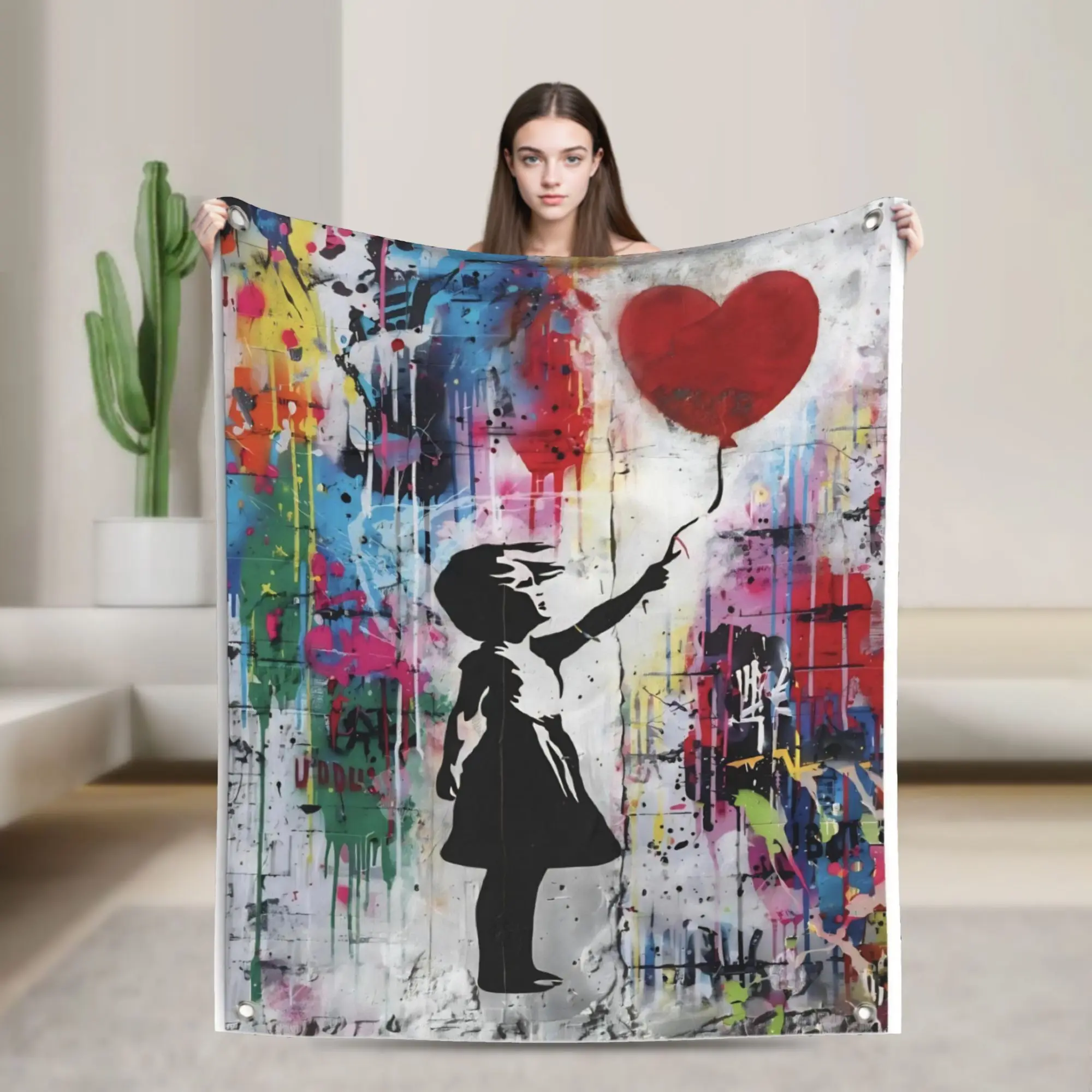 Banksys art Blanket Multi-size Super Soft Cozy  Throw Blankets for Sofa Couch and Bed