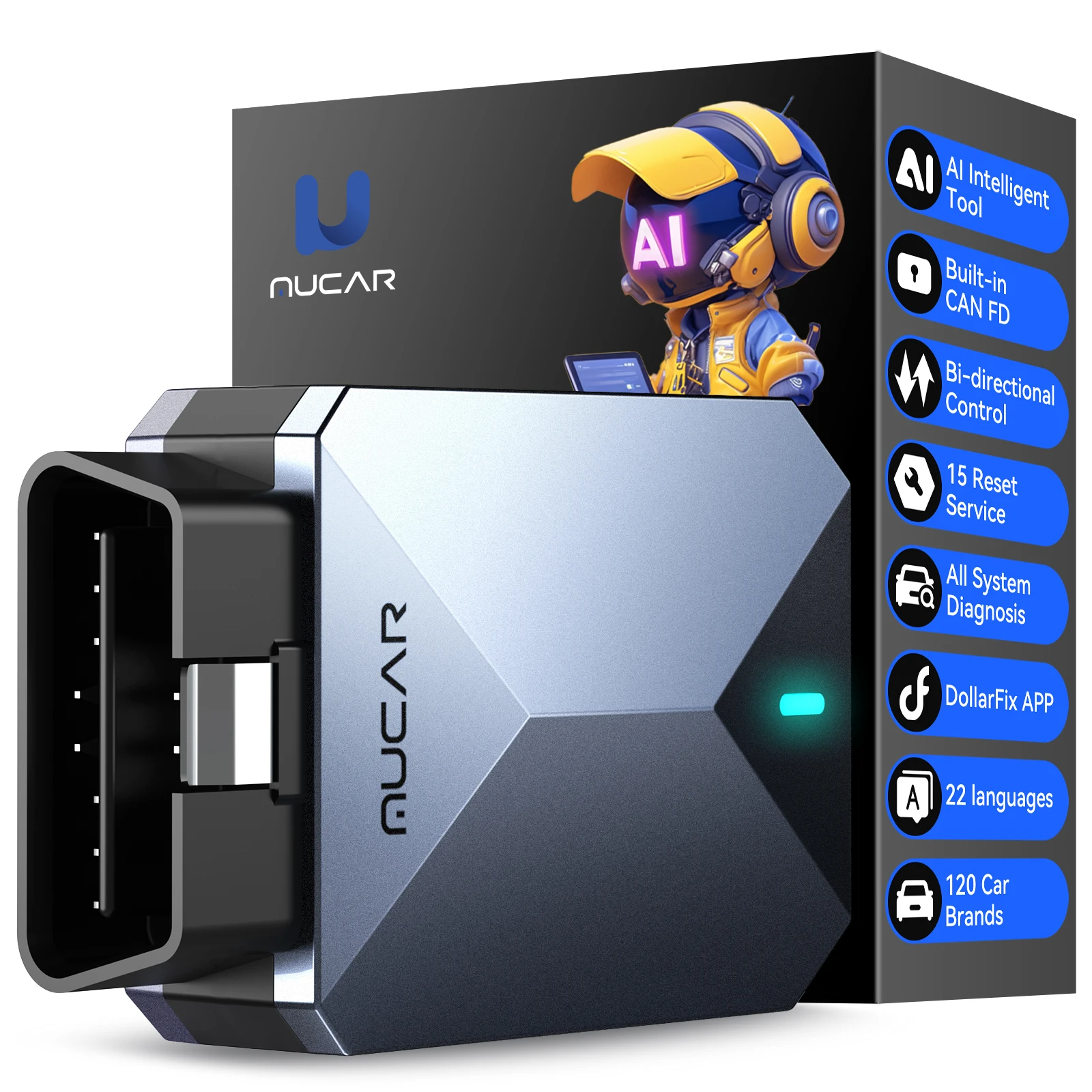 MUCAR BT200 Max OBD2 Scanner All System Diagnosis CAN FD Bi-directional Car Tool with 15 Reset Lifetime Free Update