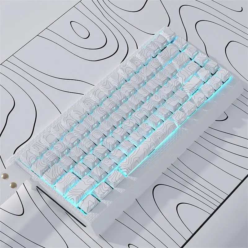 

Contour keycap wooting side engraving light transmission PBT thermal sublimation atk68 keycap made68 magnetic axis customization