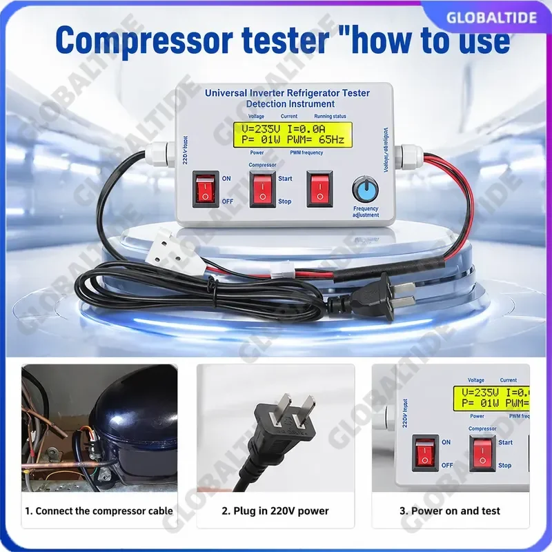 Inverter Refrigerator Compressor Tester with Diagnostic Control Board and Adjustable Frequency Regulator for Testing and