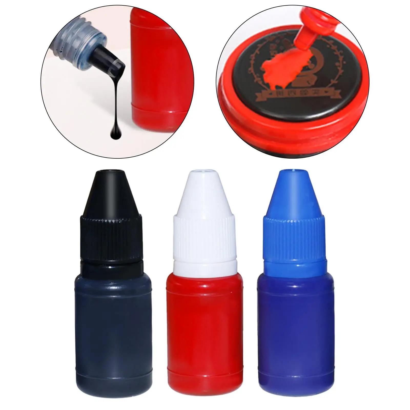 5x10ml Premium Stamp Refill Ink Bright Color Inking Stamp Oil