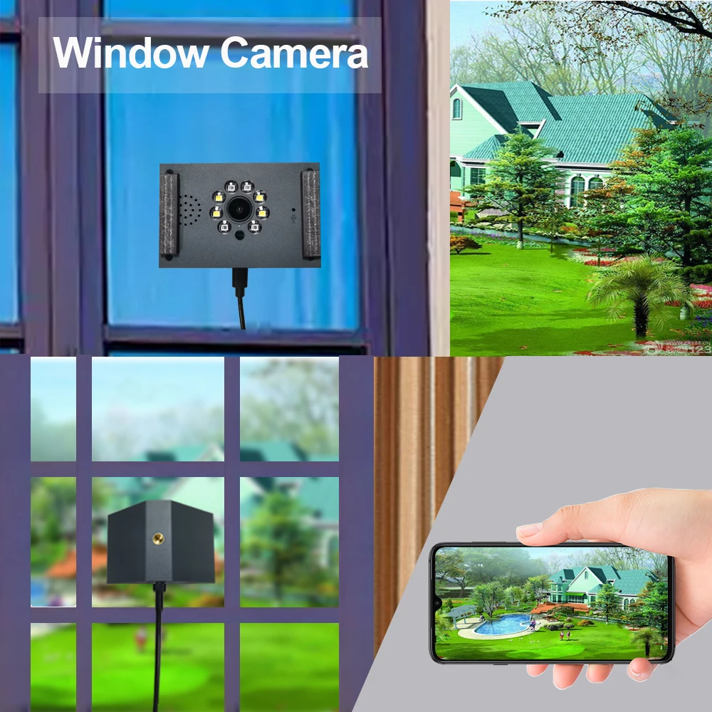 6MP Smart Camera Wifi Security Home Tuya Smart Life Glass Window Camera Bluetooth Connection Color Night Vision Easy Install