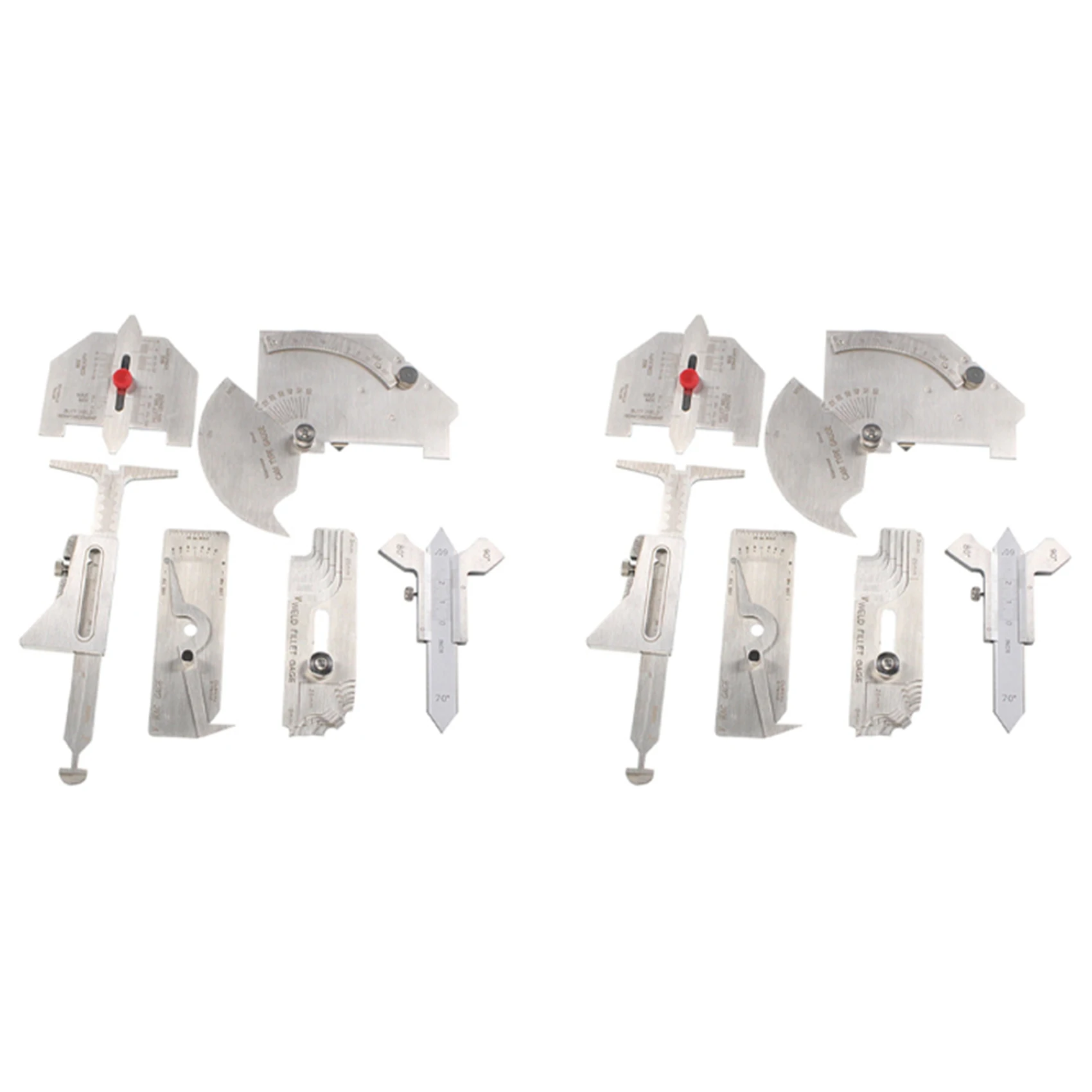 ABJI-12Pcs Welding Gauge Weld Inspection Gauge Weld Seam / Round Corner / Crown Test Size Ruler Angle Measurement Kit