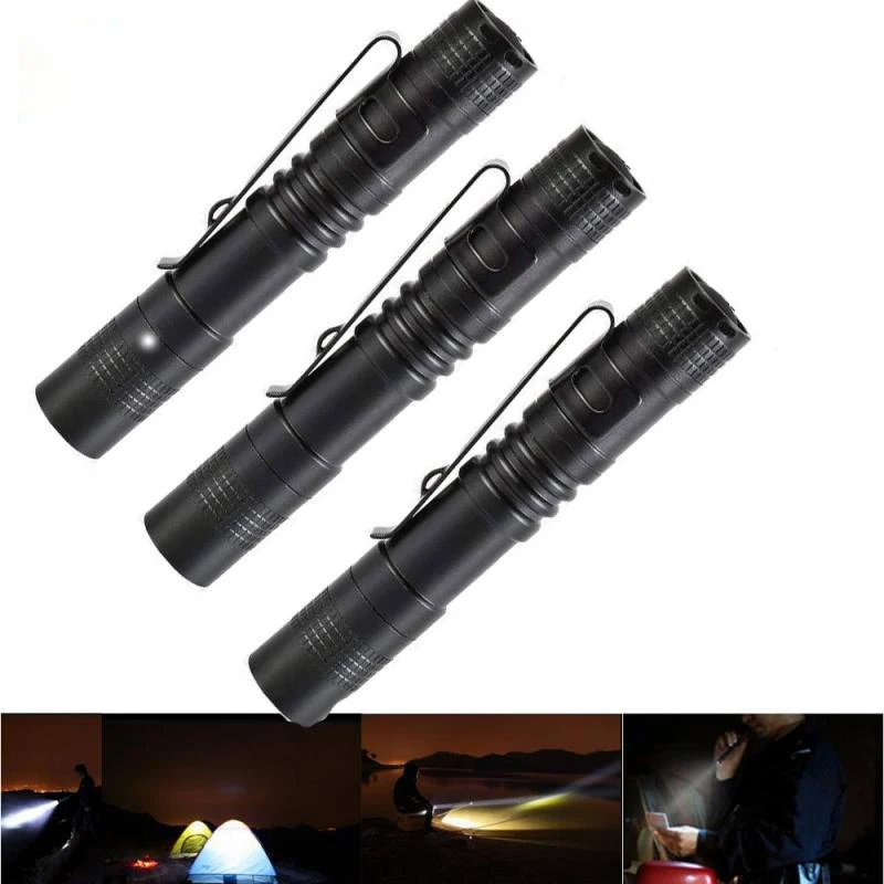 Pocket Torch Powerful LED Lantern AAA Battery For Camping Hunting Portable Mini Pen LED Flashlight Waterproof Pen Light