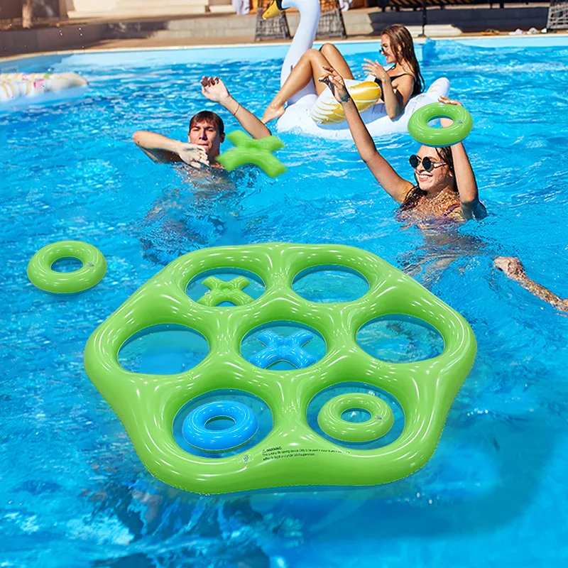 ของเล่นน้ำเป่าลมรูปหกเหลี่ยมใหม่ ฤดูร้อน 2026 เกมโยนห่วง PVC แบบอินเทอร์แอคทีฟ สำหรับเด็กและผู้ใหญ่ สนุกสนานกับการเล่นน้ำในฤดูร้อน