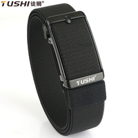 TUSHI New Fashion Elastic Belt for Pants Jeans Business Canvas Belts for Men Fashion Metal Buckle Military Tactical Strap Male