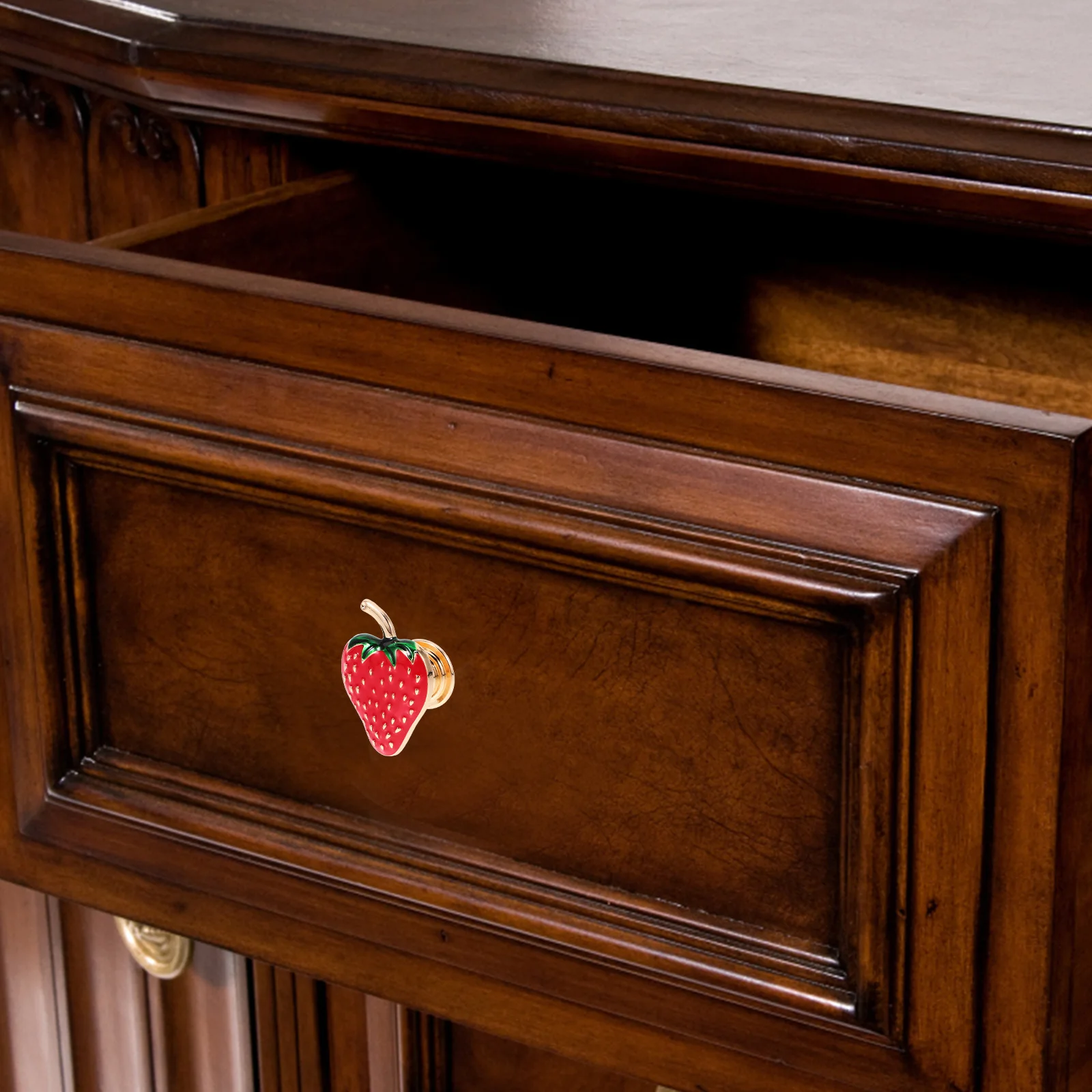 

Durable Zinc Alloy Strawberry Cabinet Knob Drawer Pull Compact Lightweight Easy Install Furniture Handle Cabinet Knob