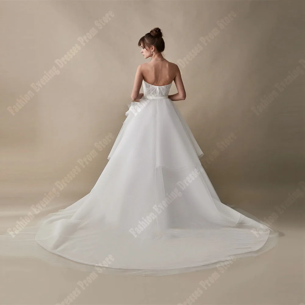 Robes de mariée en tulle à la mode, simple A-ligne, longueur de vadrouille, patients, quel que soit le tissu lisse et lumineux, princesse romantique, robe éducative de mariage