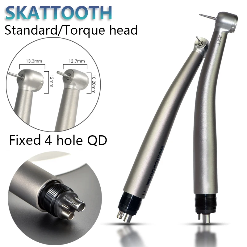 Dental High Speed Handpiece 4 Hole Connect Standard/Torque Head Ceramic Bearing 4 Holes Water Spray Air Turbine Dentist Tools