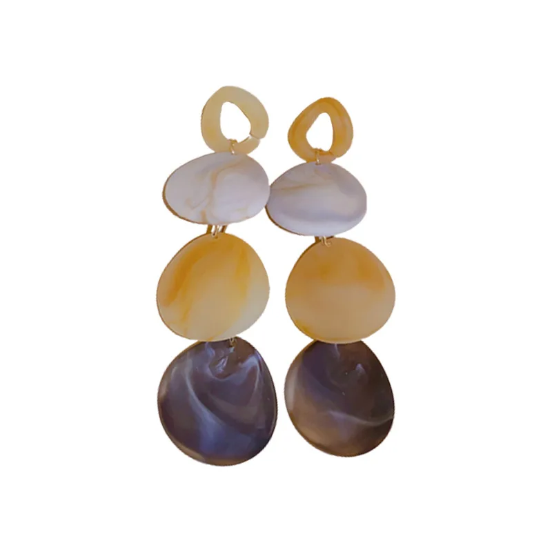 

Acrylic Water Drop Long Tassel Earrings, Unique Niche Chic Ear Jewelry, Elegant Silver Needle Ear Drops for Women