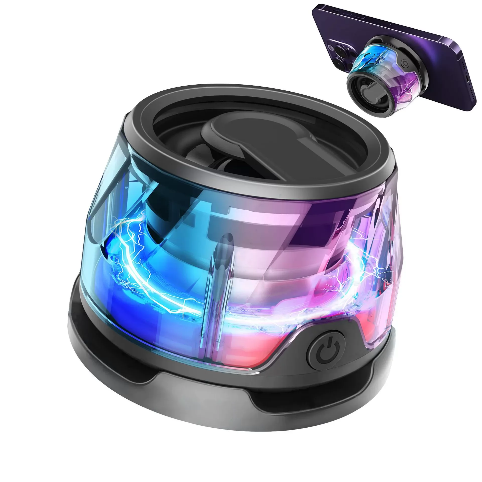 RGB Magnetic  Speaker Small Audio New Private Model Portable Magnetic Stand Desktop Speaker Atmosphere Light Wireless